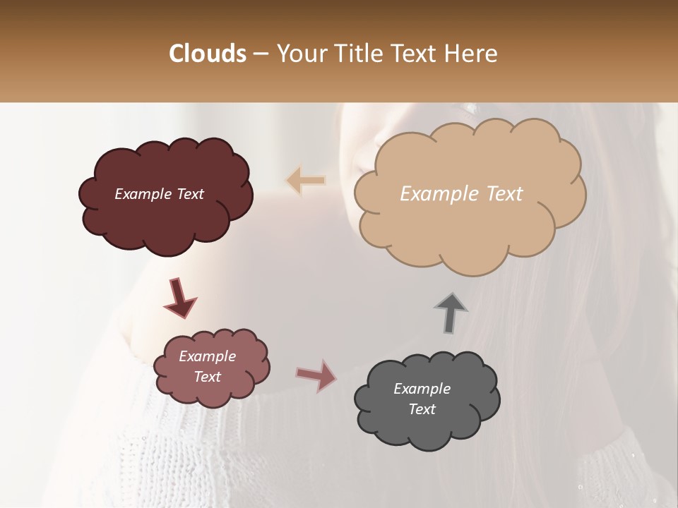 A Woman With Long Hair Is Posing For A Picture PowerPoint Template