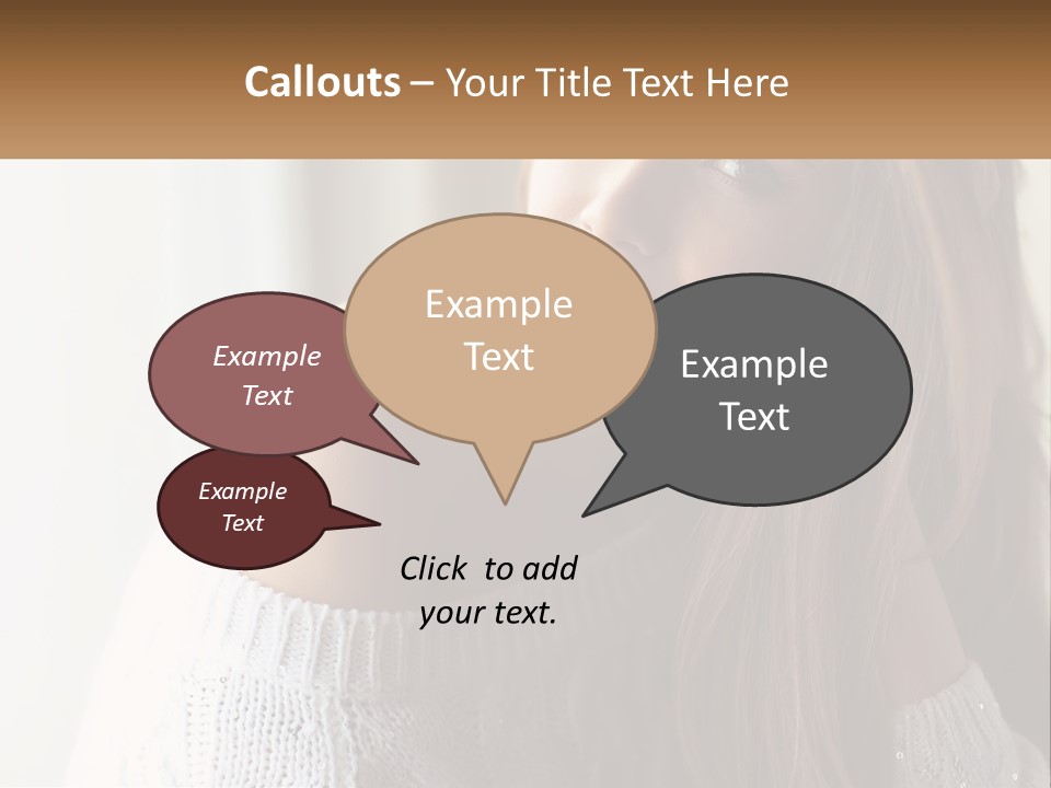 A Woman With Long Hair Is Posing For A Picture PowerPoint Template