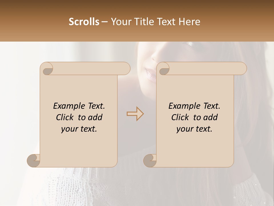 A Woman With Long Hair Is Posing For A Picture PowerPoint Template