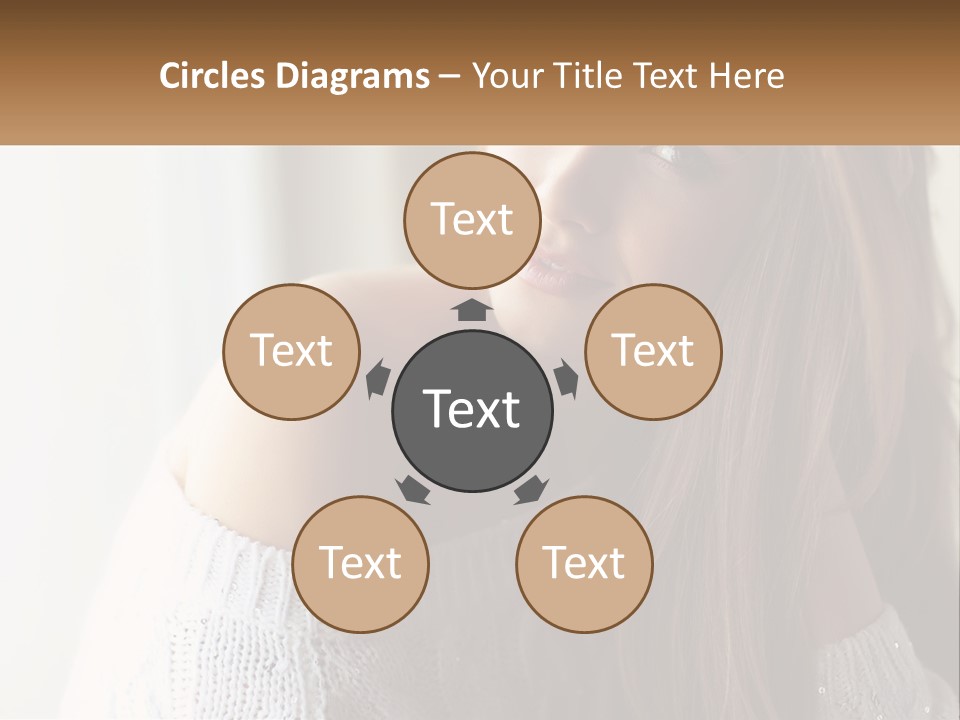 A Woman With Long Hair Is Posing For A Picture PowerPoint Template