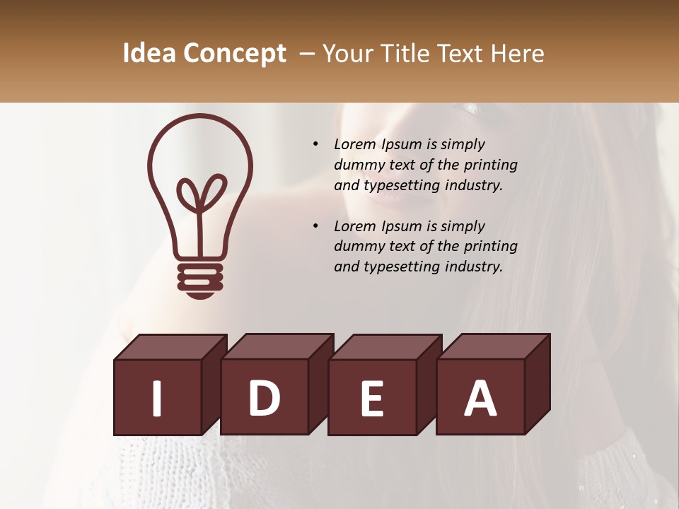 A Woman With Long Hair Is Posing For A Picture PowerPoint Template