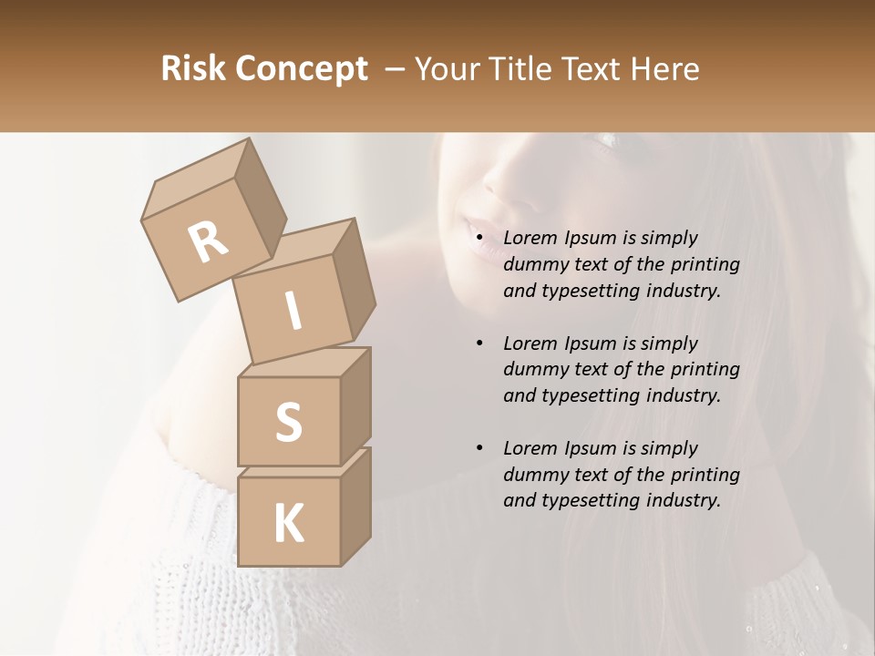 A Woman With Long Hair Is Posing For A Picture PowerPoint Template