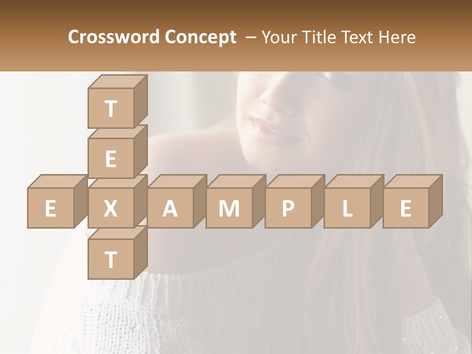 A Woman With Long Hair Is Posing For A Picture PowerPoint Template