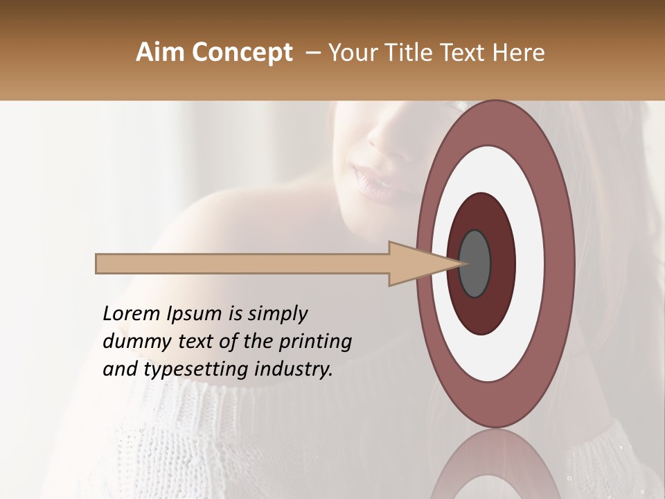 A Woman With Long Hair Is Posing For A Picture PowerPoint Template