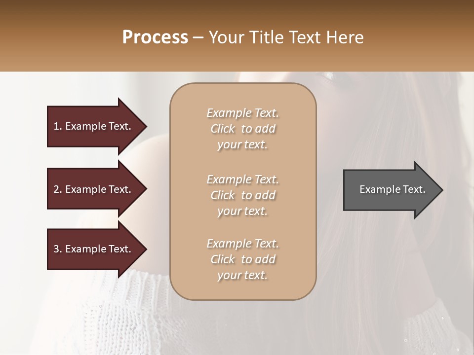 A Woman With Long Hair Is Posing For A Picture PowerPoint Template