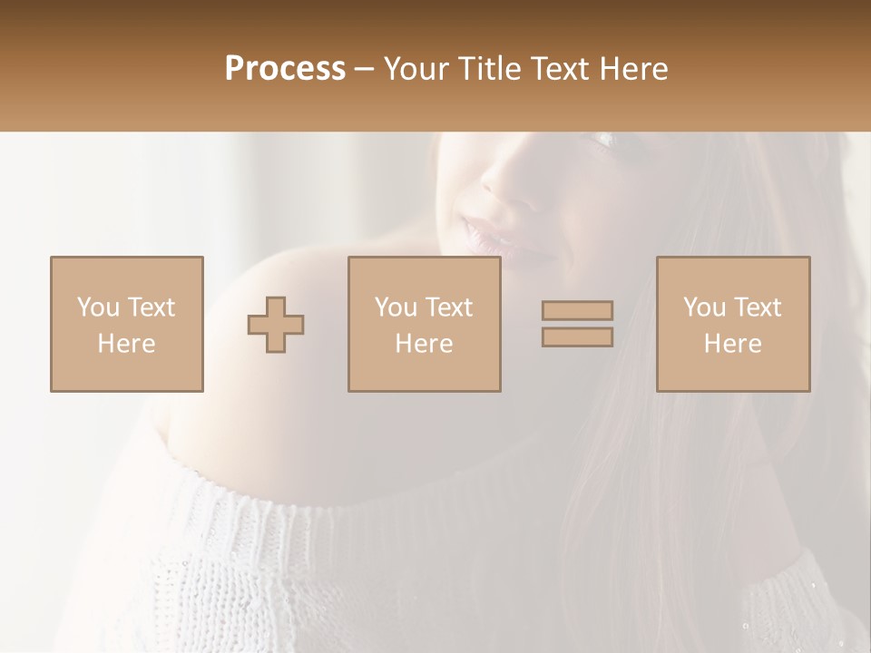 A Woman With Long Hair Is Posing For A Picture PowerPoint Template