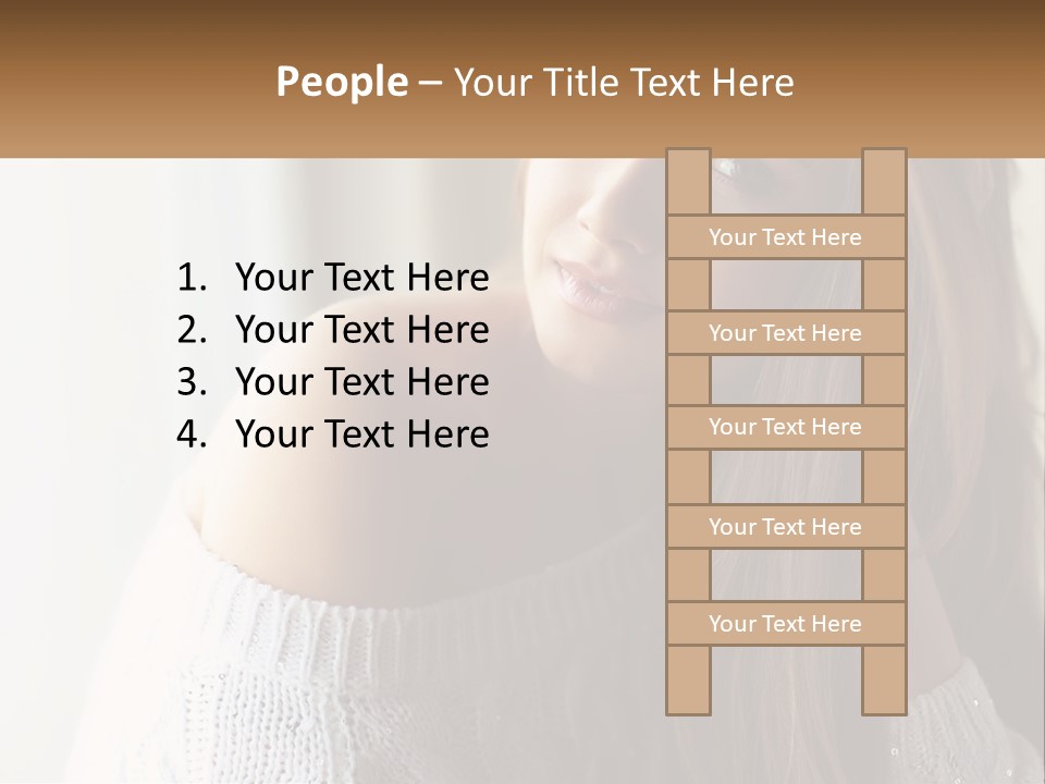 A Woman With Long Hair Is Posing For A Picture PowerPoint Template