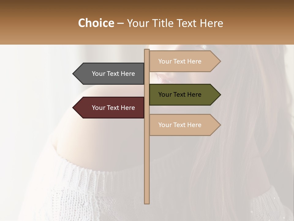 A Woman With Long Hair Is Posing For A Picture PowerPoint Template