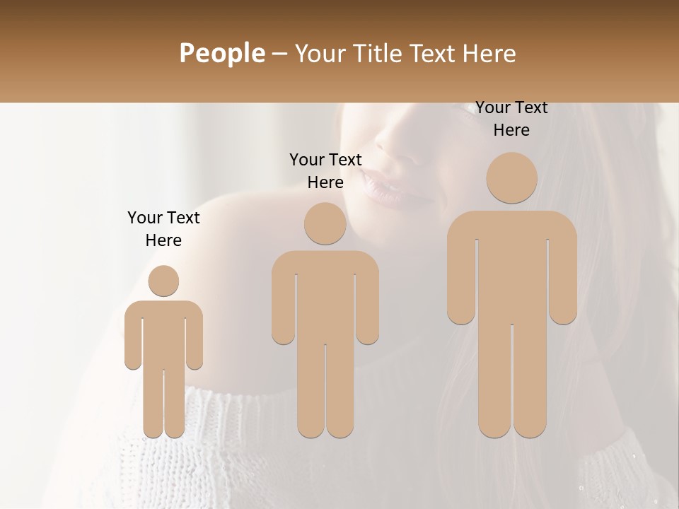 A Woman With Long Hair Is Posing For A Picture PowerPoint Template