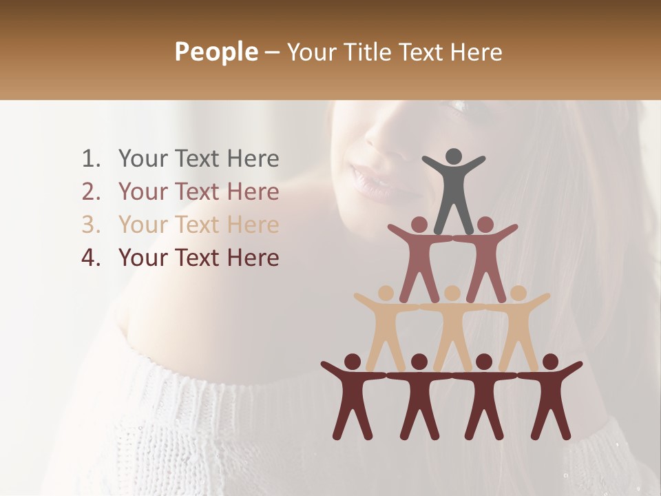 A Woman With Long Hair Is Posing For A Picture PowerPoint Template