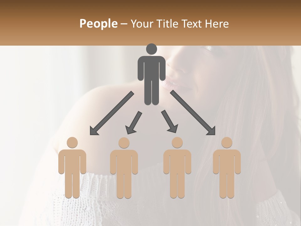 A Woman With Long Hair Is Posing For A Picture PowerPoint Template