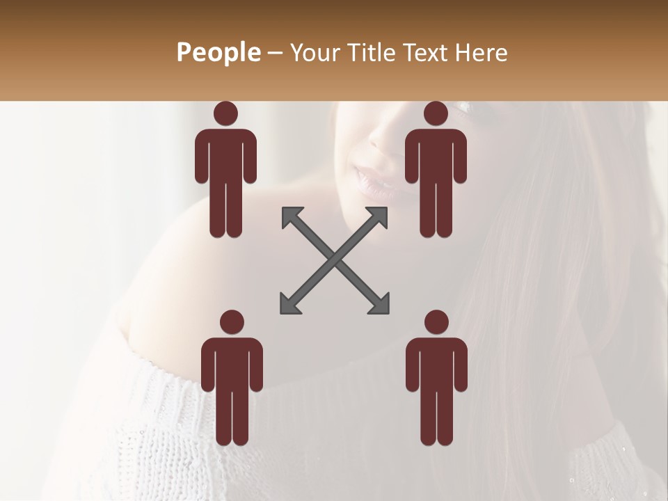 A Woman With Long Hair Is Posing For A Picture PowerPoint Template