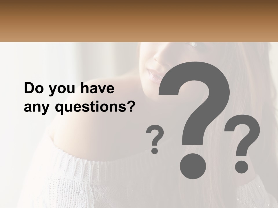 A Woman With Long Hair Is Posing For A Picture PowerPoint Template