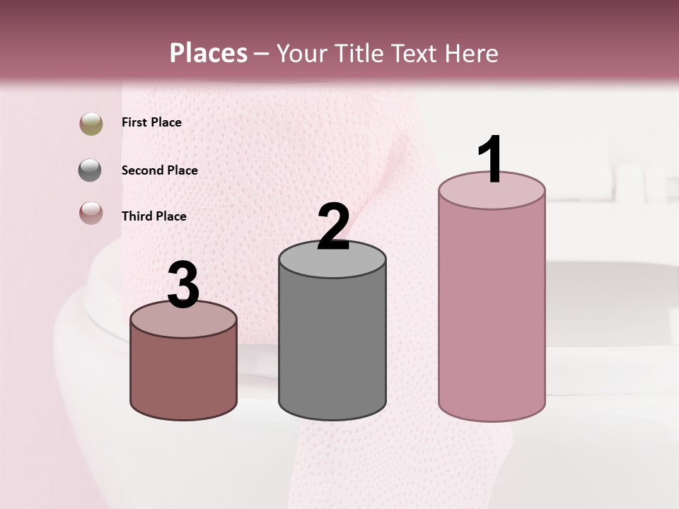 A White Toilet With A Pink Towel On Top Of It PowerPoint Template