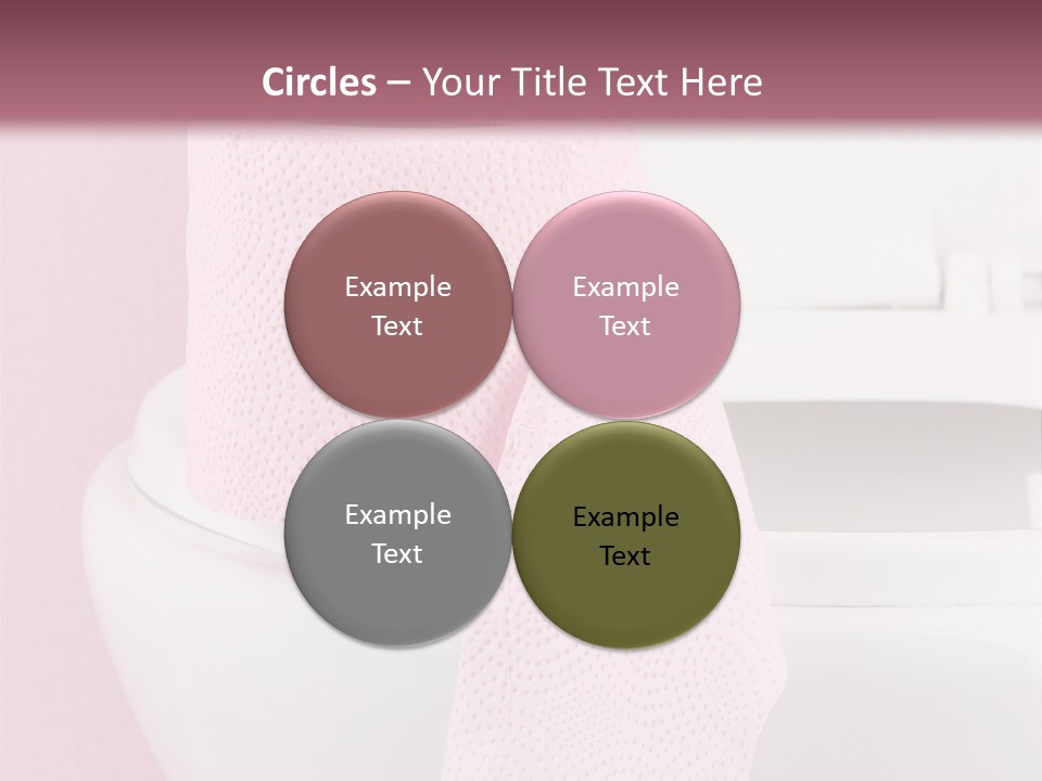 A White Toilet With A Pink Towel On Top Of It PowerPoint Template