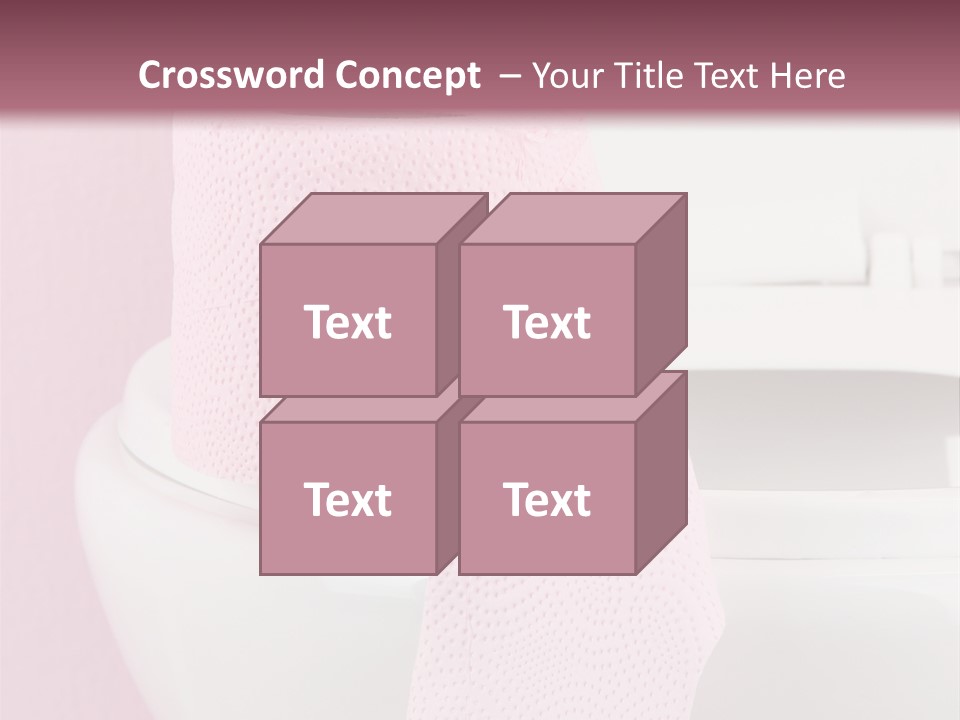 A White Toilet With A Pink Towel On Top Of It PowerPoint Template
