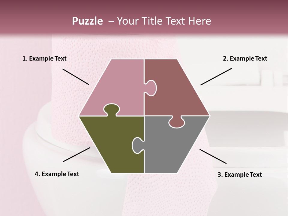 A White Toilet With A Pink Towel On Top Of It PowerPoint Template