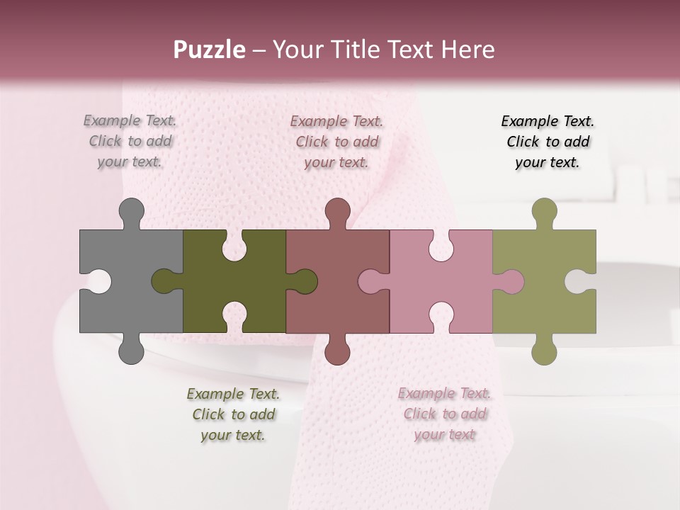 A White Toilet With A Pink Towel On Top Of It PowerPoint Template