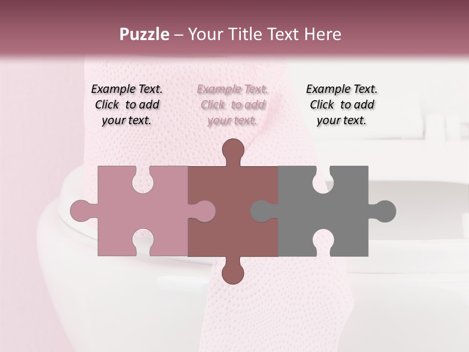 A White Toilet With A Pink Towel On Top Of It PowerPoint Template