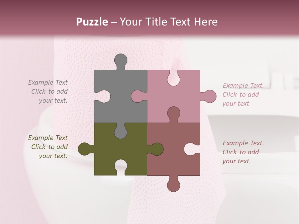 A White Toilet With A Pink Towel On Top Of It PowerPoint Template