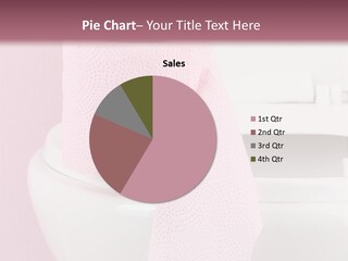 A White Toilet With A Pink Towel On Top Of It PowerPoint Template
