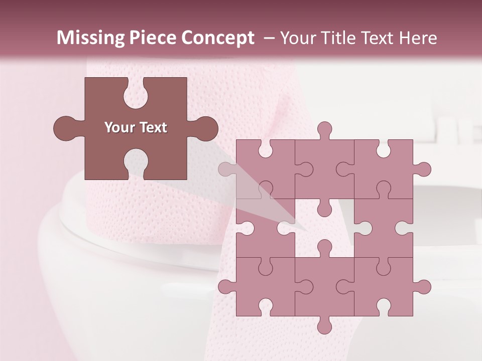 A White Toilet With A Pink Towel On Top Of It PowerPoint Template