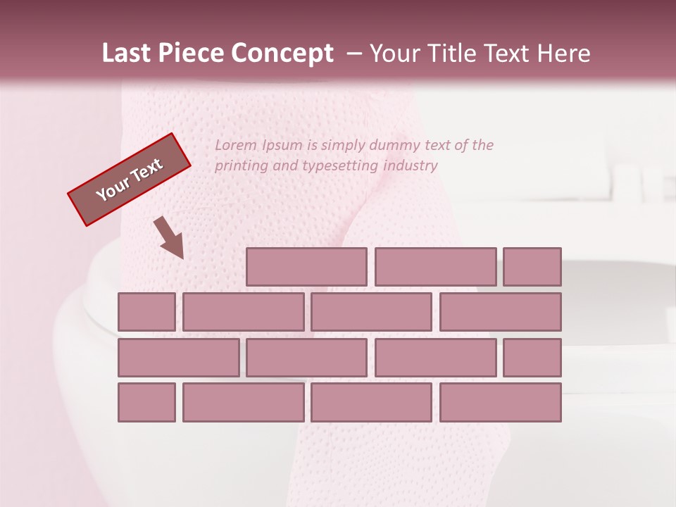 A White Toilet With A Pink Towel On Top Of It PowerPoint Template