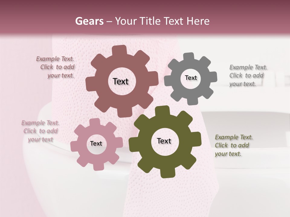 A White Toilet With A Pink Towel On Top Of It PowerPoint Template