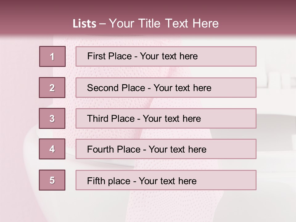 A White Toilet With A Pink Towel On Top Of It PowerPoint Template