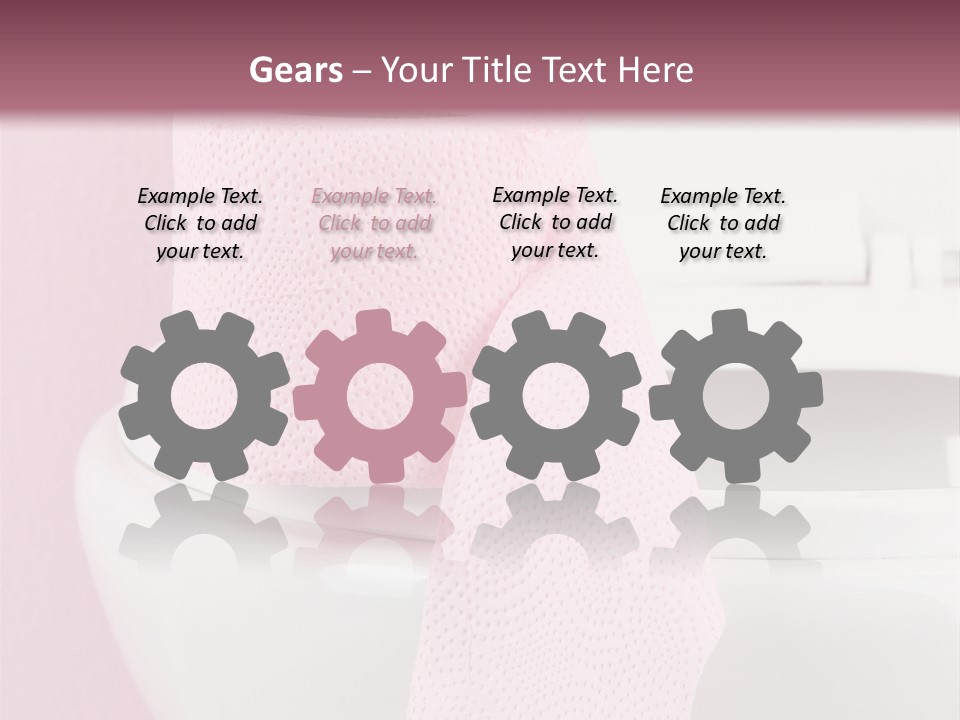 A White Toilet With A Pink Towel On Top Of It PowerPoint Template