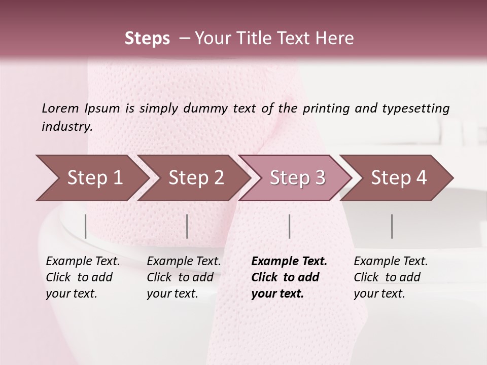 A White Toilet With A Pink Towel On Top Of It PowerPoint Template