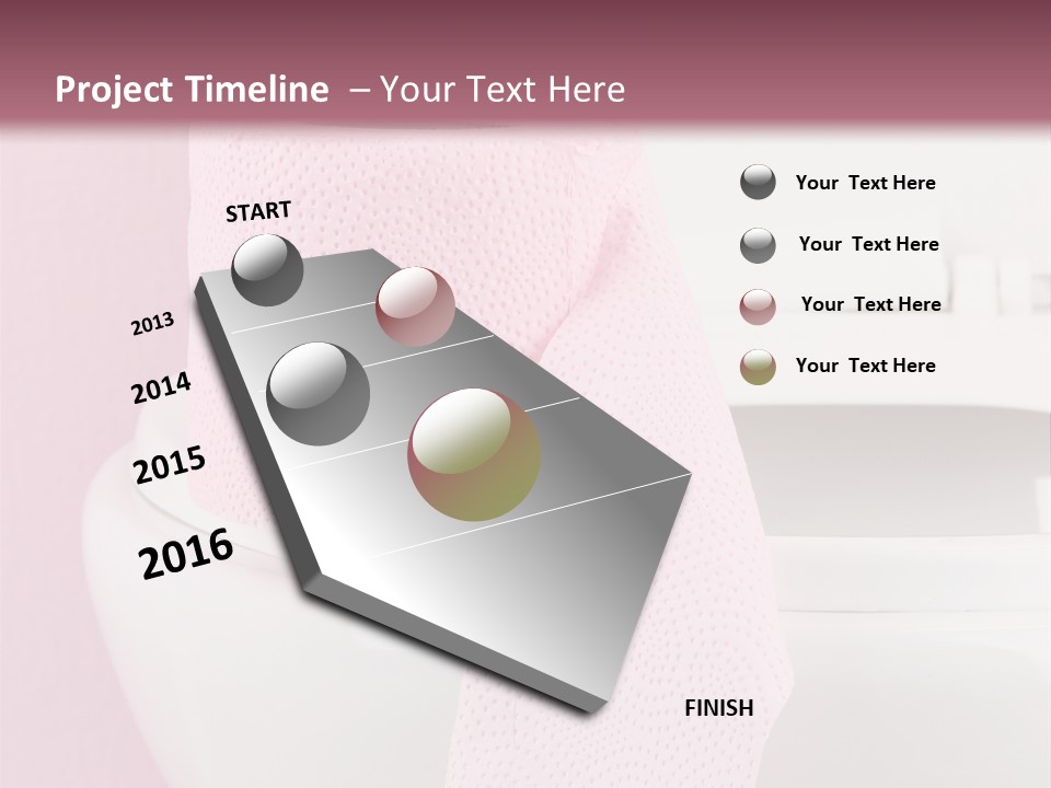 A White Toilet With A Pink Towel On Top Of It PowerPoint Template