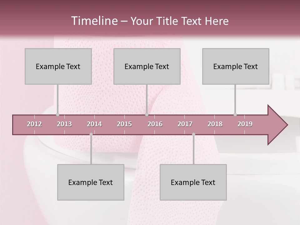 A White Toilet With A Pink Towel On Top Of It PowerPoint Template
