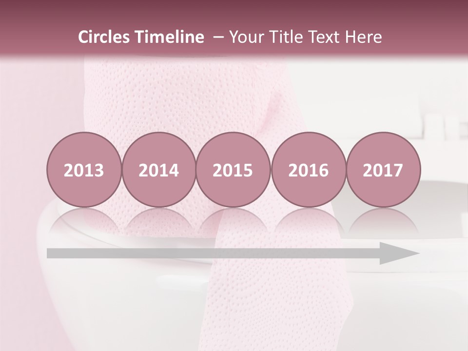 A White Toilet With A Pink Towel On Top Of It PowerPoint Template