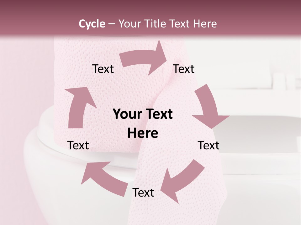A White Toilet With A Pink Towel On Top Of It PowerPoint Template