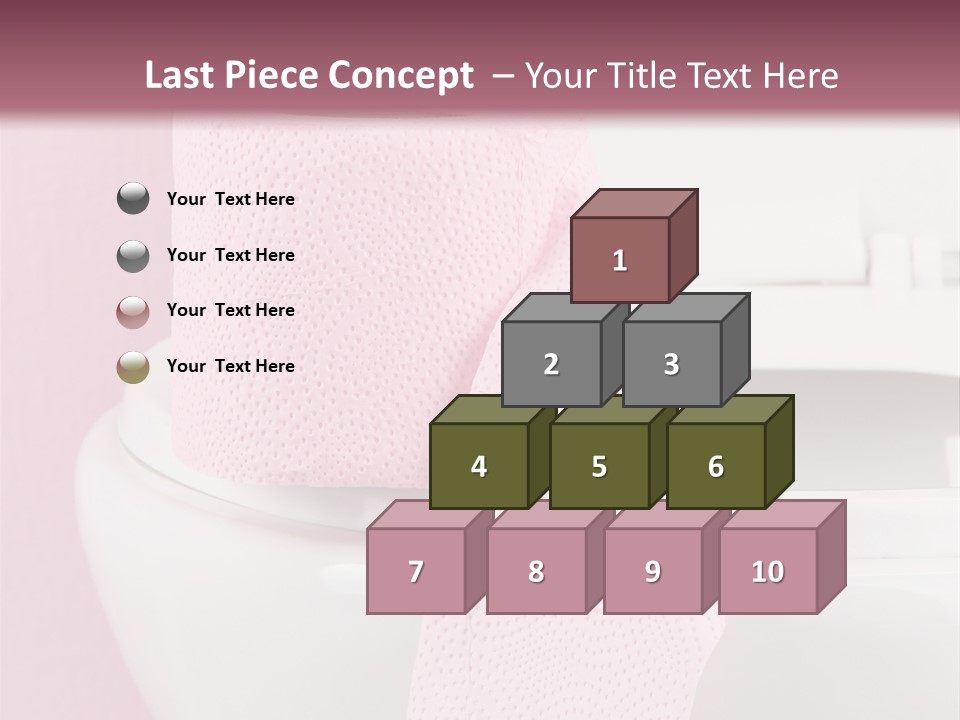 A White Toilet With A Pink Towel On Top Of It PowerPoint Template