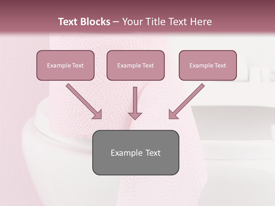 A White Toilet With A Pink Towel On Top Of It PowerPoint Template