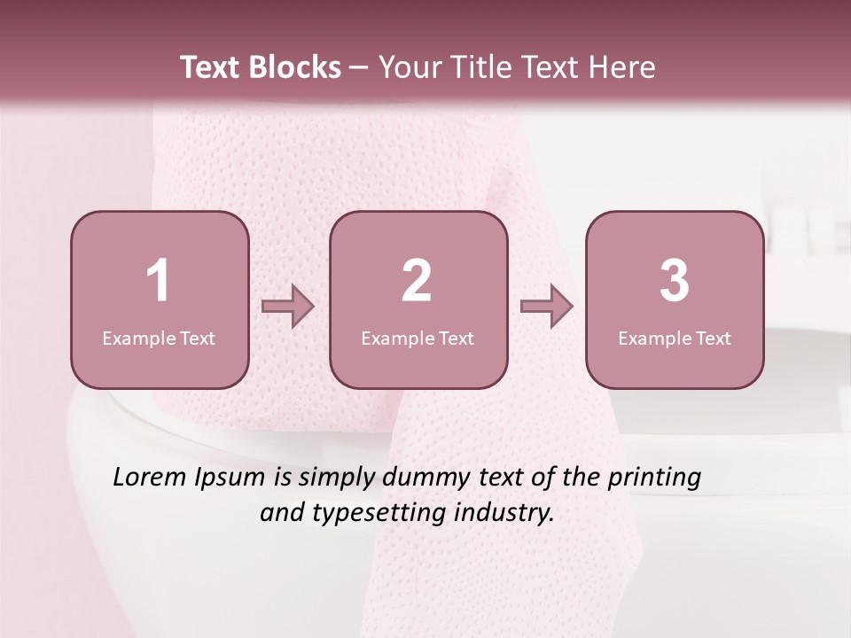 A White Toilet With A Pink Towel On Top Of It PowerPoint Template