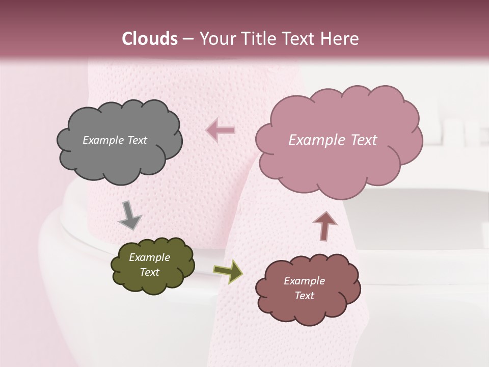 A White Toilet With A Pink Towel On Top Of It PowerPoint Template