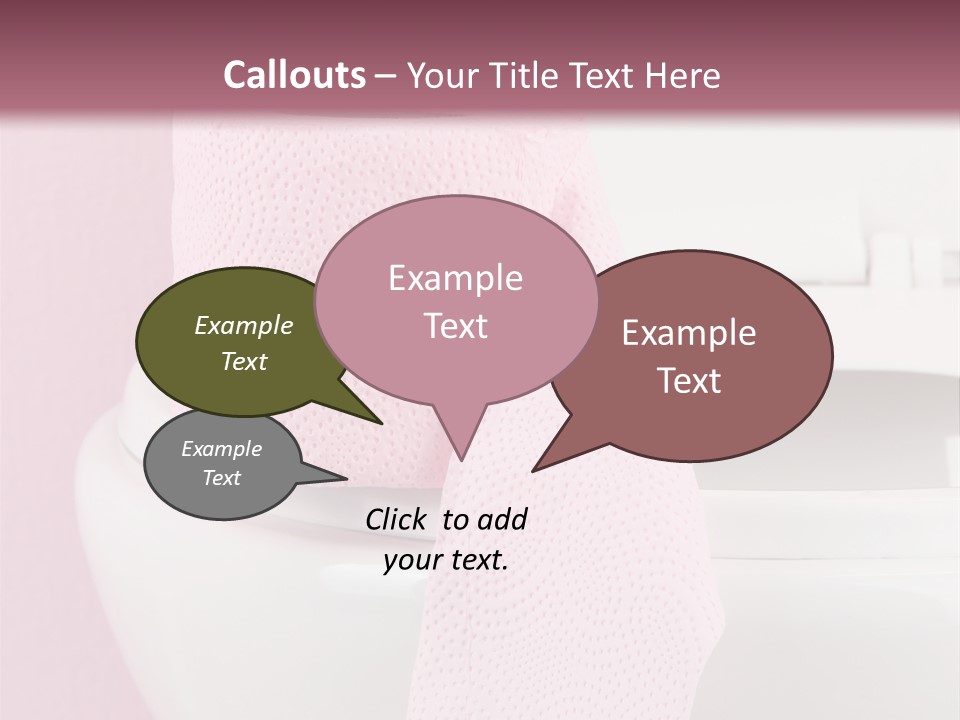 A White Toilet With A Pink Towel On Top Of It PowerPoint Template