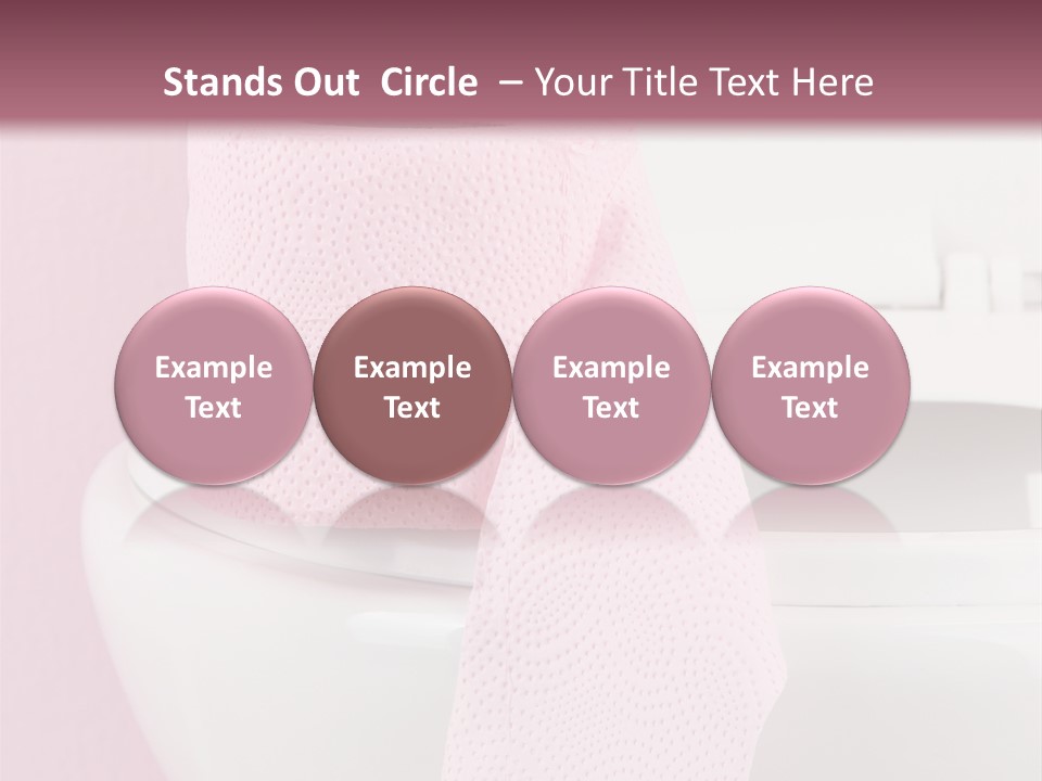 A White Toilet With A Pink Towel On Top Of It PowerPoint Template