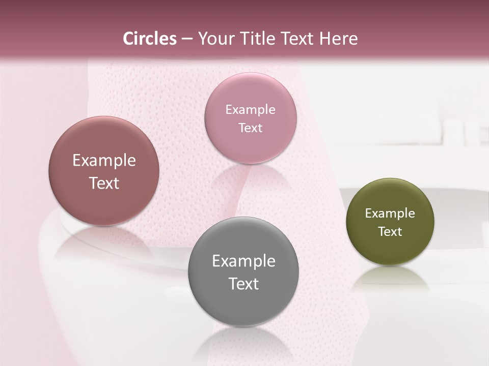 A White Toilet With A Pink Towel On Top Of It PowerPoint Template