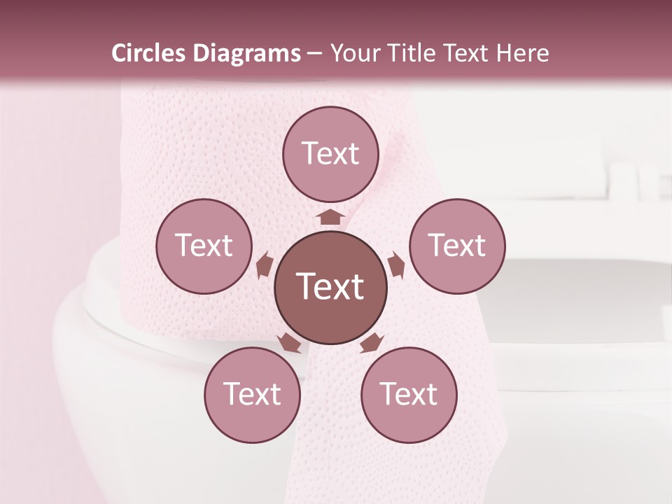 A White Toilet With A Pink Towel On Top Of It PowerPoint Template