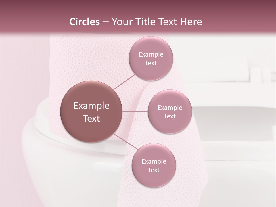 A White Toilet With A Pink Towel On Top Of It PowerPoint Template