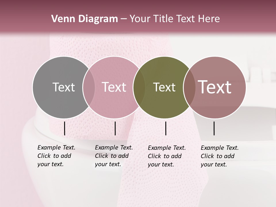 A White Toilet With A Pink Towel On Top Of It PowerPoint Template