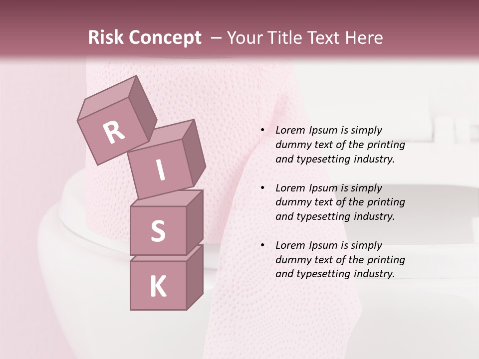 A White Toilet With A Pink Towel On Top Of It PowerPoint Template