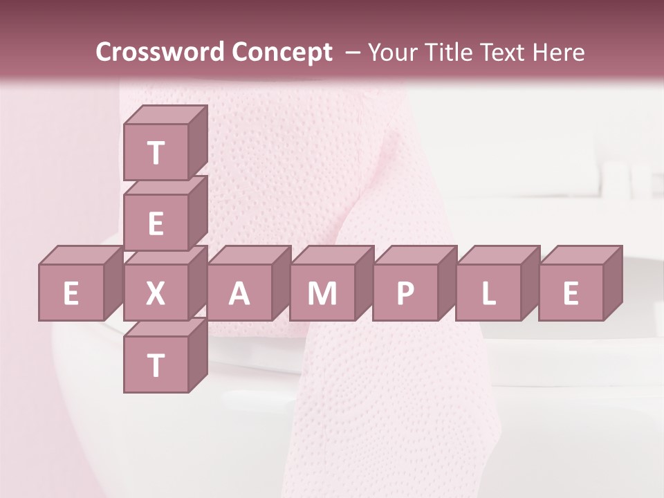 A White Toilet With A Pink Towel On Top Of It PowerPoint Template