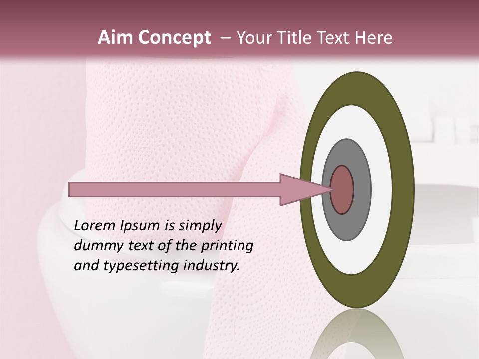 A White Toilet With A Pink Towel On Top Of It PowerPoint Template