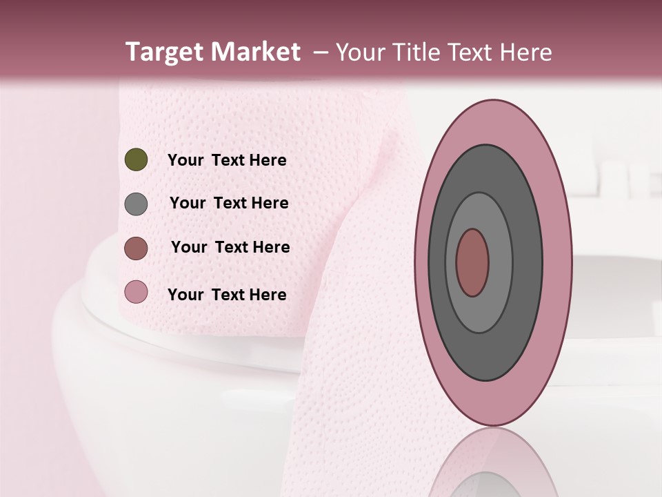 A White Toilet With A Pink Towel On Top Of It PowerPoint Template