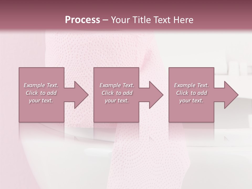 A White Toilet With A Pink Towel On Top Of It PowerPoint Template
